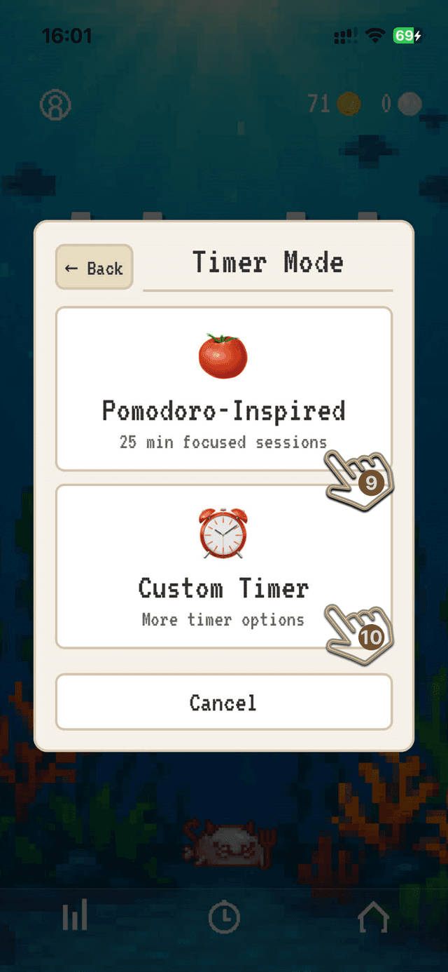 Pomodoro Style Mode